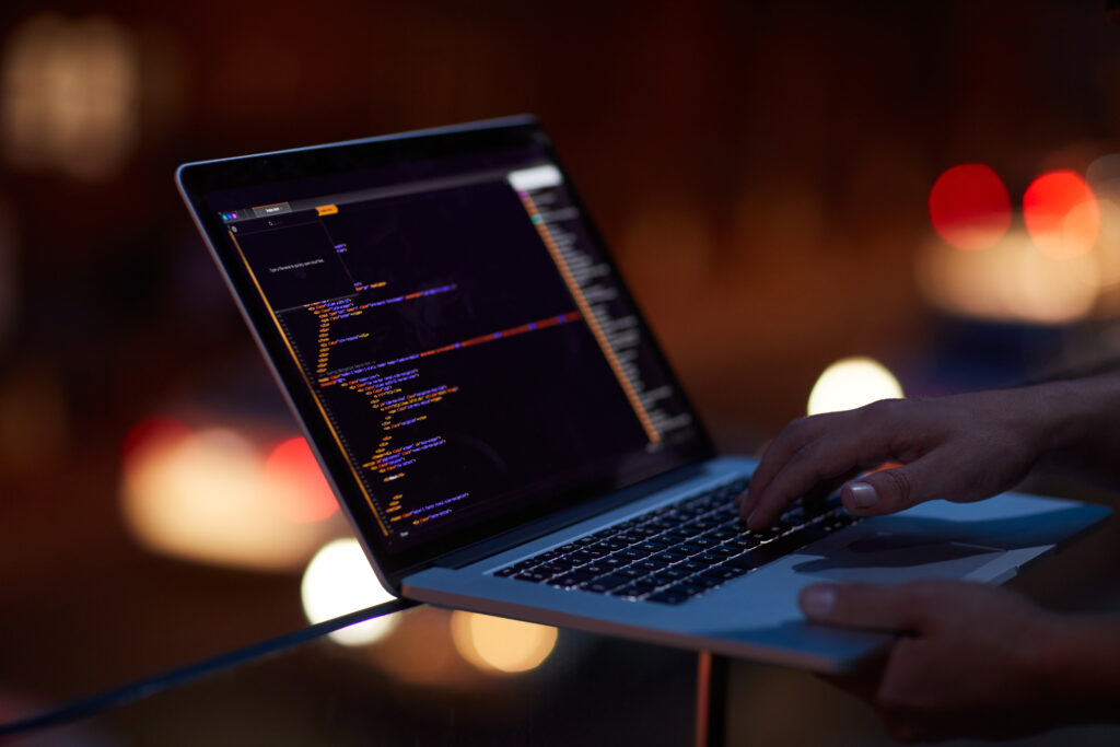 laptop with many codes